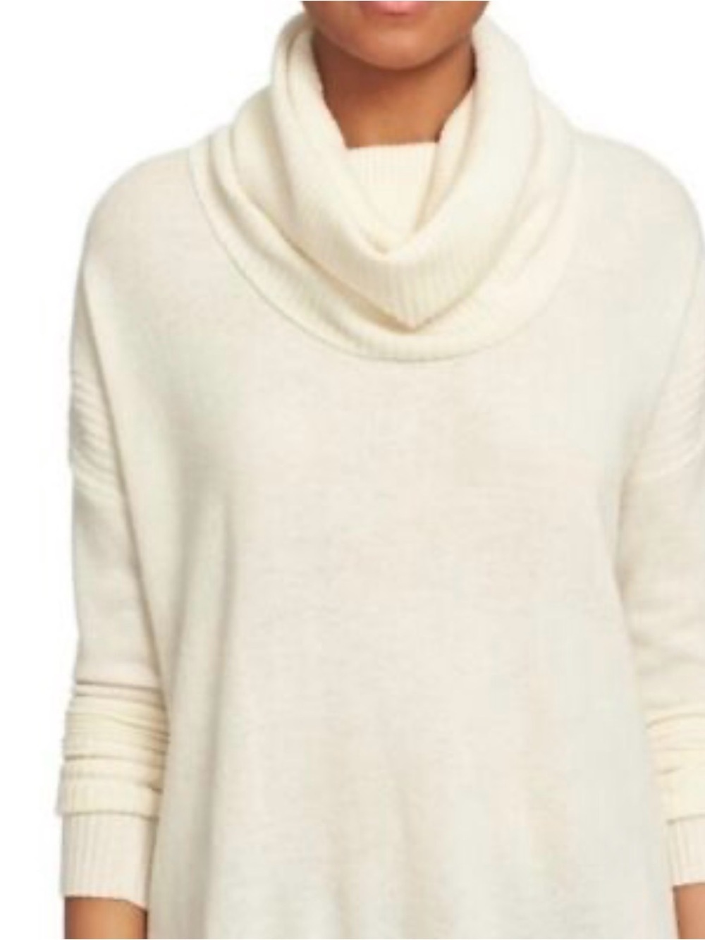 Diane Von Furstenberg cream sweater cowl turtleneck Women’s Small cashmere wool
